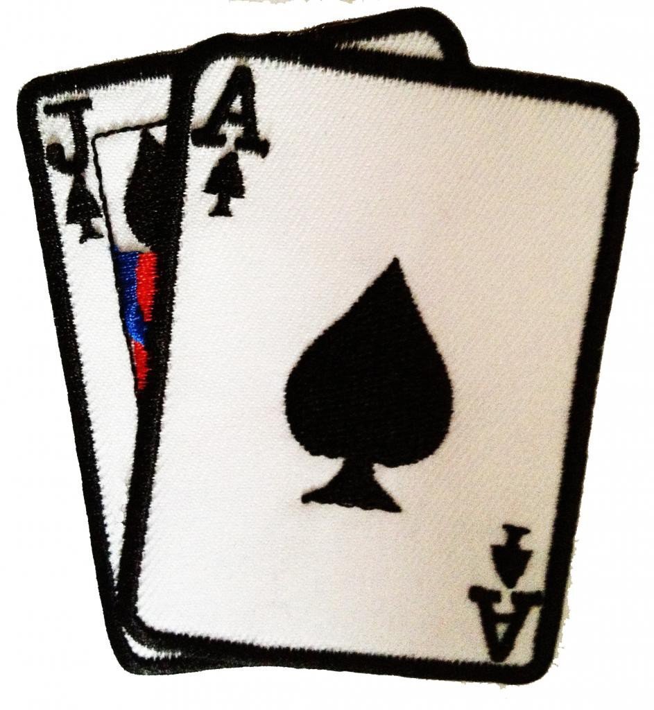 parches bordados para ropa con diseño de cartas de poker